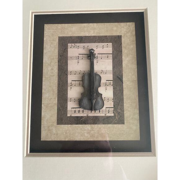 Framed Musical Instrument Art Piece Featuring the Violin - Picture 3 of 8